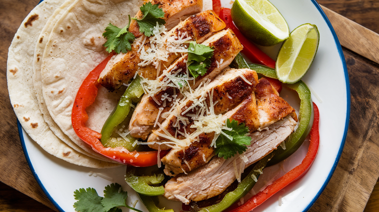 Cut chicken fajita meat before cooking